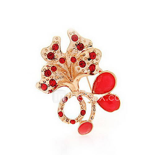 Fashion Alloy With Rhinestone/Resin Petunia Shaped Brooch(Random Color Delivery)