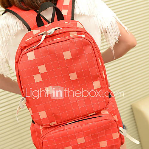 Fashion Contrast Color Tetris Pattern Backpack