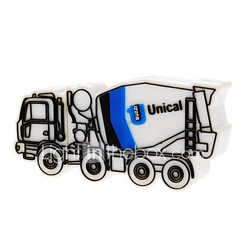 2GB White Truck Rubber USB Flash Drive