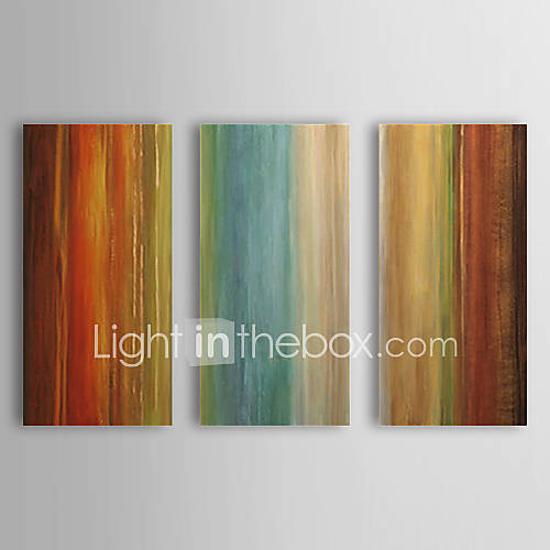 Hand Painted Oil Painting Abstract with Stretched Frame Set of 3 1308 AB0706