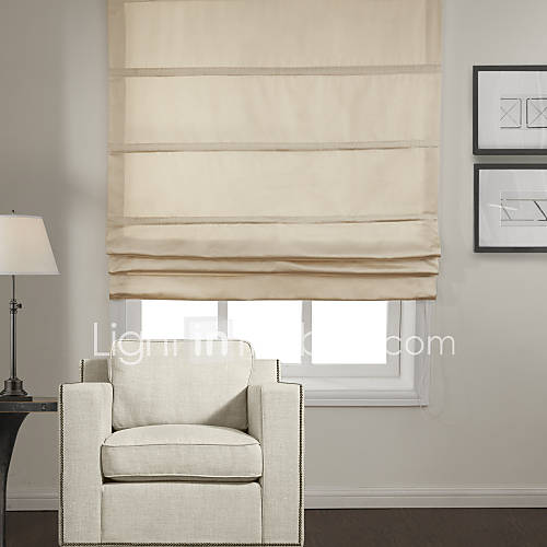 Elegant Beige Cotton Roman Shade