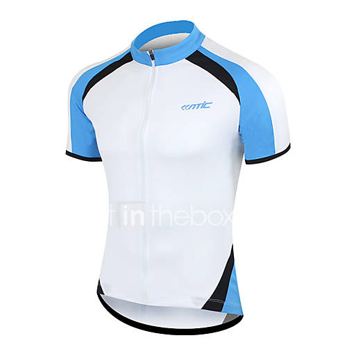 SANTIC Mens 100% Polyester Fiber Road Bike Cycling Breathable T Shirt(Blue)