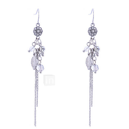 Lureme Charming Crystals Chain Tassel Earrings