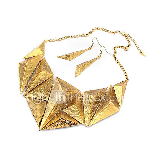 Hottest Alloy Pyramidal Womens Jewelry Set Including Earrings,Necklace