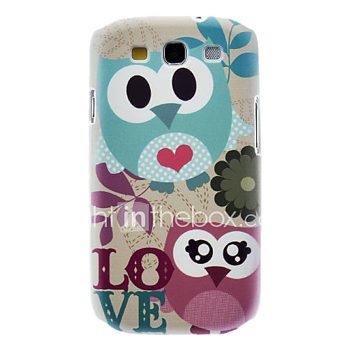 Matte Style Love Cartoon Design Owl Pattern Durable Hard Case for Samsung Galaxy S3 I9300