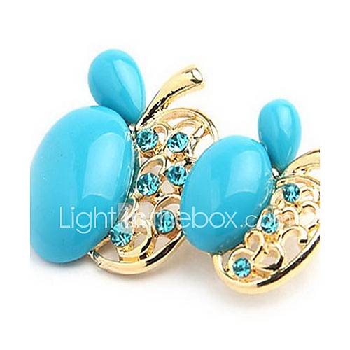 Hottest Alloy With Rhinestone/Resin Apple Shaped Brooch(Random Color Delivery)