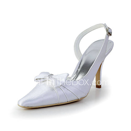 Bridal Satin Stiletto Sandals with Bowknot Wedding/Special Occasion Shoes(More Colors)