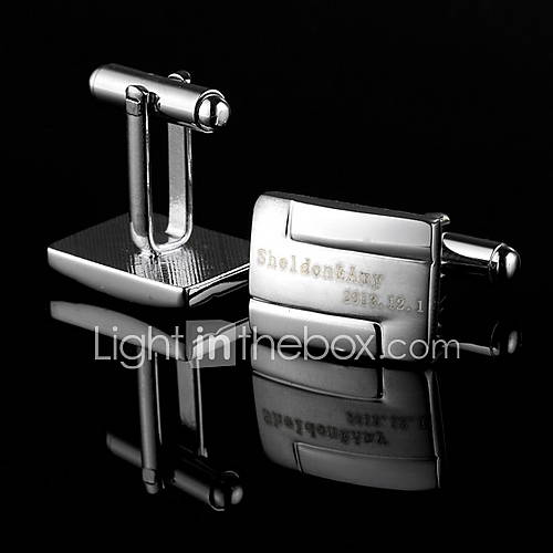 Personalized Simple Design Silver Cufflinks