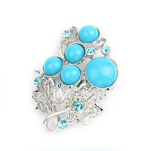 Pretty Alloy With Rhinestone Blooming Flower Shaped Brooch(Random Color Delivery)