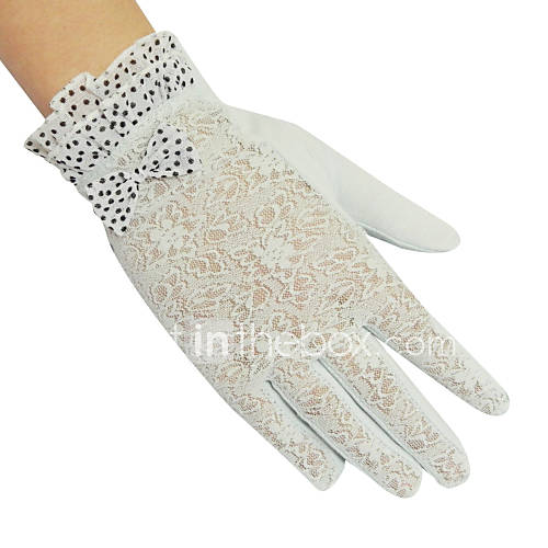Elegant Cotton With Lace Fingertips Wrist Length Evening/Wedding Gloves(More Colors)