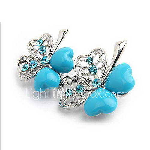 Charming Alloy With Rhinestone/Resin Clover Shaped Brooch(Random Color Delivery)