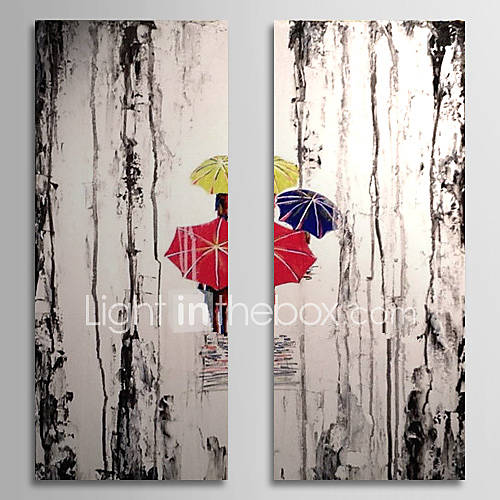 Hand Painted Oil Painting Landscape with Stretched Frame Set of 2 1308 LS0588