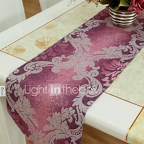 European Style Floral Purple Table Runner