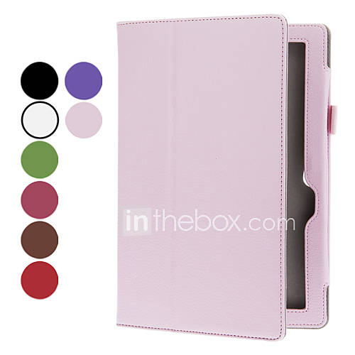 Lichee Pattern 2 Fold PU Case with Magnetic Buckle Handle for ASUS VivoTab Smart ME400C