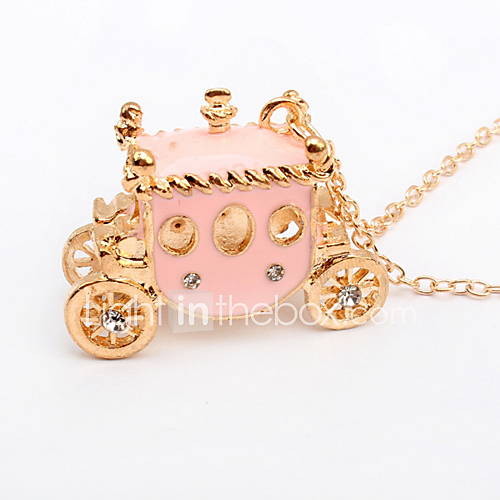 Fashion Alloy With Rhinestone Pumpkin Coach Shaped Pendant Womens Necklace