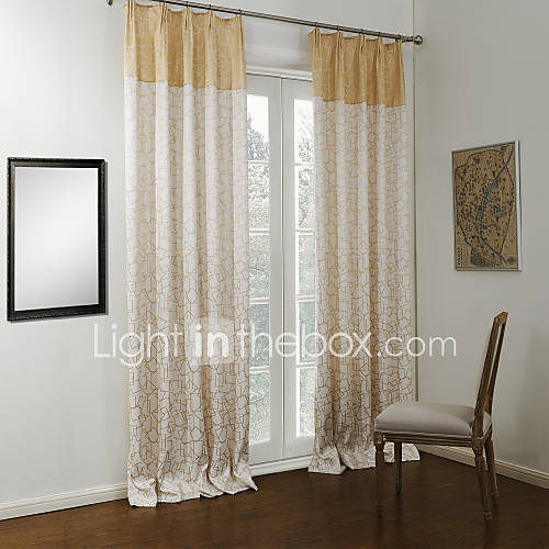 (One Pair) Barroco Interlaced Square Lined Blackout Curtain