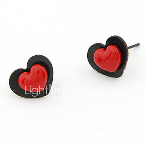 Fashion Alloy With Resin Heart Shaped Womens Earrings