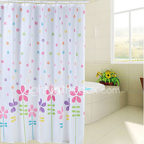 New Type Floral Pattern Polyester Shower Curtain