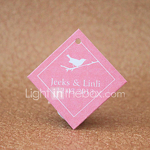 Personalized Favor Tags   Bird (Pink) set of 30