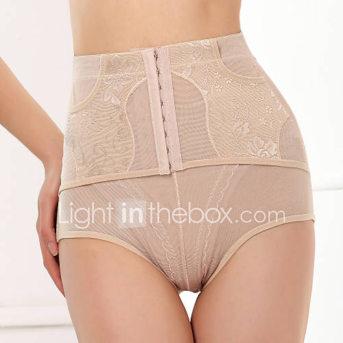 Chinlon High Waist Shaper Briefs With Jacquard