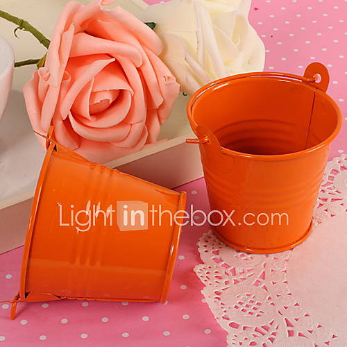 Orange Mini Candy Favor Box Pail Bucket Wedding Party Favor Set of 12