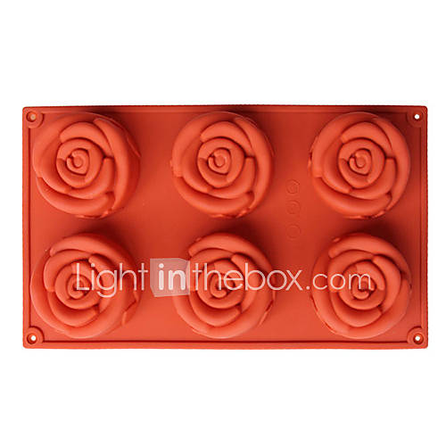 Silicone Muffin Tray Candy Cupcake Jelly Mold 6 Roses