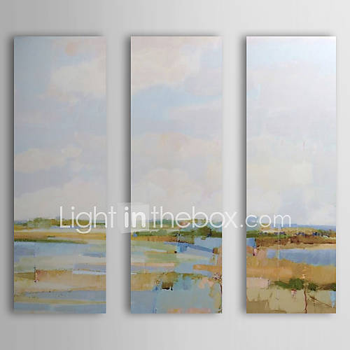 Hand Painted Oil Painting Landscape with Stretched Frame Set of 3 1309 LS0911