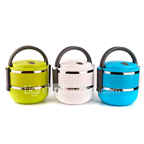 Double Layer Stainless Steel Children Lunch Box 1.4L Keep Warm Food Container For Kids(Random Color)