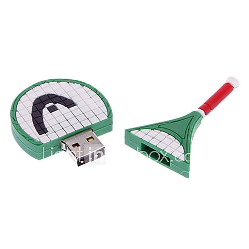 2GB Soft Rubber Green Racket USB Flash Drive