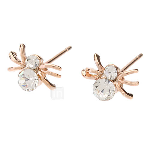 Rose Gold Spider Stud Earrings