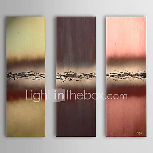 Hand Painted Oil Painting Abstract with Stretched Frame Set of 3 1309 AB0947