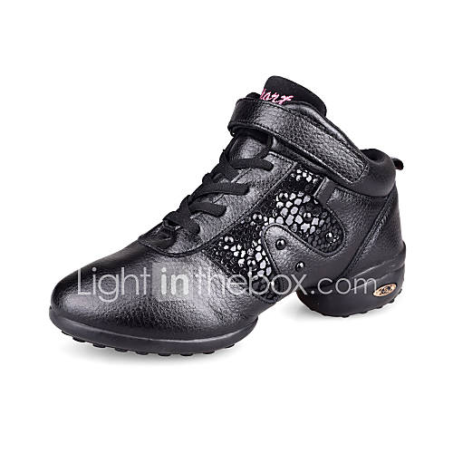 Comfortable Leather Upper Womens Dance Sneakers