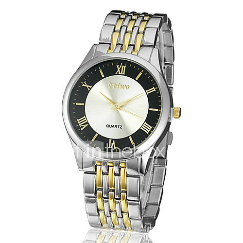 Amazing Zinc Alloy Case Quartz Movement Steel Band Analog Wrist Watch