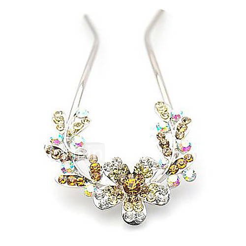 Flower Style Alloy Hairpins With Rhinestone For Casual Occasion