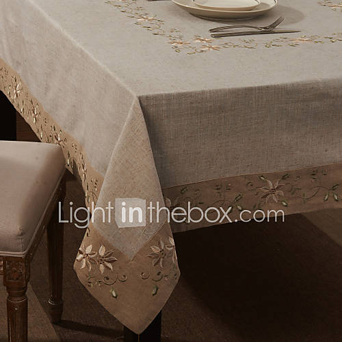 59X104 Modern Style Linen and Cotton Floral Table Cloth