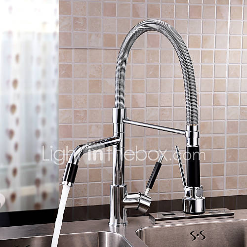 Contemporary Chrome Finish Rotatable Tall Kitchen Faucet