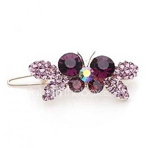 Elegant Alloy Barrette With Rhinestone