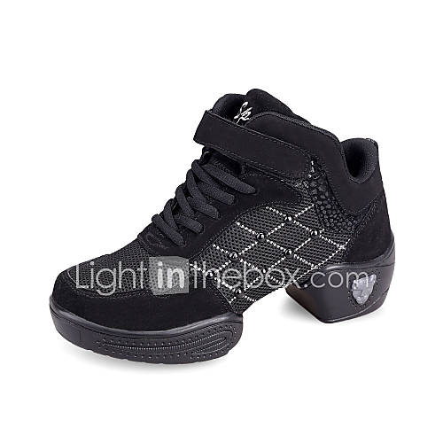 Fashion Womens Leatherette With Fabric Upper Dance Sneakers(More Colors)