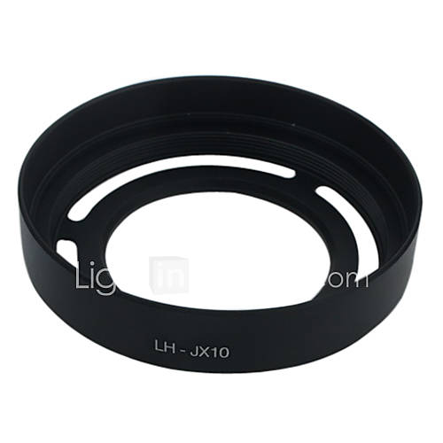 Black Metal Lens Hood For Fujifilm X10 LH JX10 with Adapter Ring