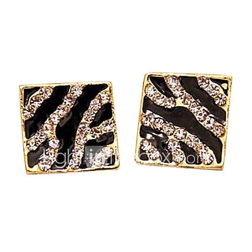 2013 European and American style square box zebra stripe diamond earrings diamond earrings E46