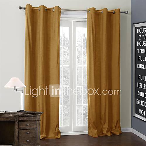 (One Pair) Solid Orange Coating Thermal Curtain