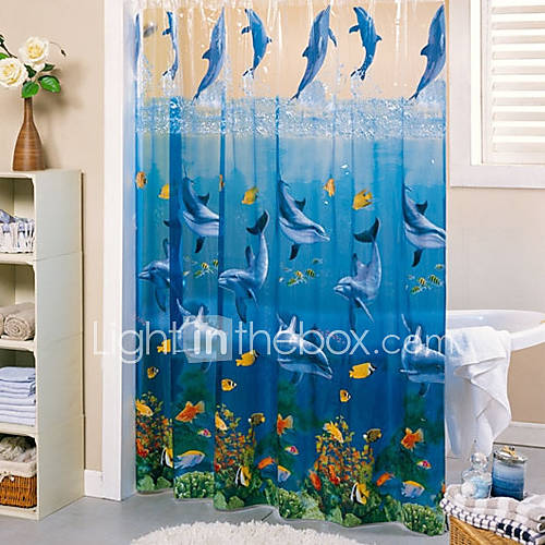 Ocean Style PVC Shower Curtain