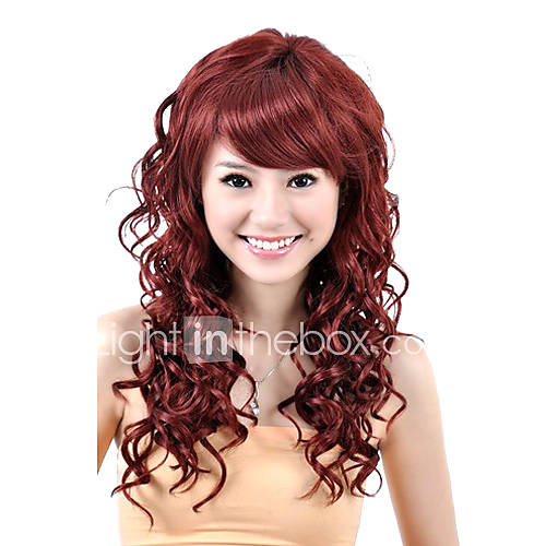 Capless High Quality Synthetic Long Wavy Brown Fashion Hair Wigs