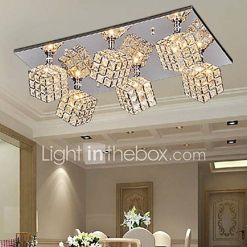 Crystal Shining 6 Light Flush Mount In Cube Shape (220V 240V)