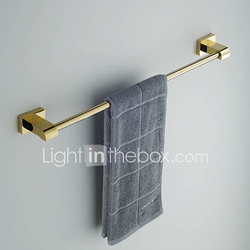 Fashion Gold plated Square Socket Single Bar Bathroom Towel Rack