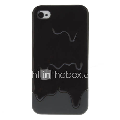 New Black 3D Melt Ice Cream Style Detachable PC Hard Case for iPhone 4/4S