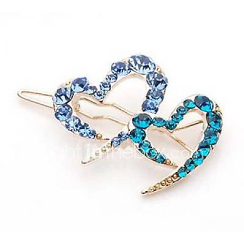 Heart Style Alloy Barrette With Rhinestone For Wedding Occasion