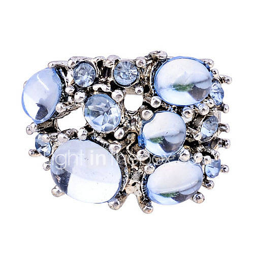 Lureme Vintage Blue Rhinestone Ring