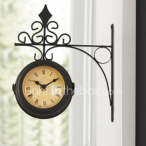 10H Artistic Metal Double Dial Wall Clock