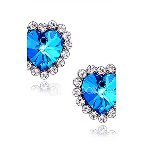 Ocean Star sapphire earrings peach heart love diamond earrings E408